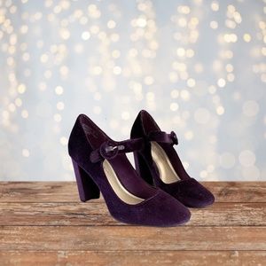 Purple Velvet Mary-Jane Heels